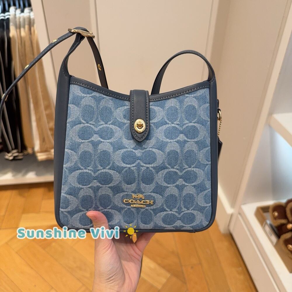 Coach Hadley Mini Crossbody Bag In Signature Denim CCZ44 denim/Gold/Indigo